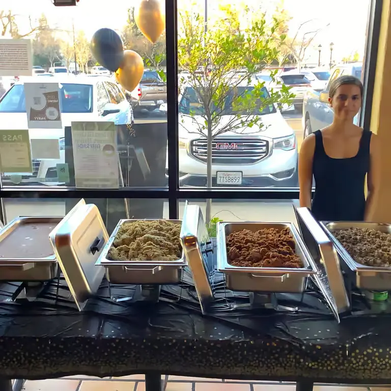 El Jardin outdoor catering buffet setup